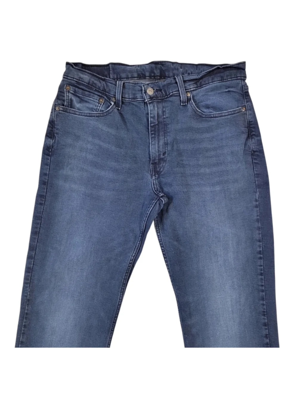 Levi's 514 Straight Cotton Elastane Blend Blue Jeans Men's Size 33/32 Pre-owned